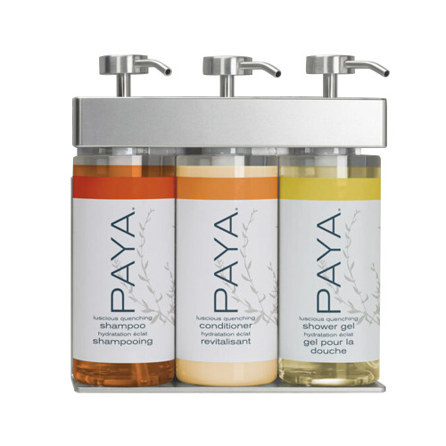 PAYA SOLera Satin Silver Oval 3 Chamber Refillable Dispenser