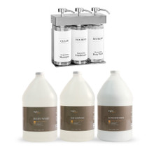 Zogics Organics Bath & Body Care Gallon Sampler Case + Oval Dispenser