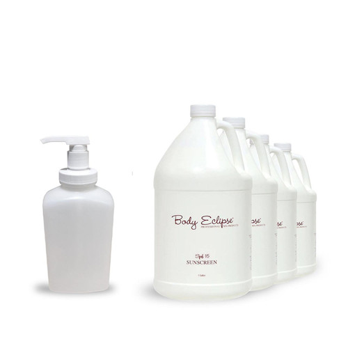 Body Eclipse SPF 15 Sunscreen, Fragrance-Free (4 Gallons/Case) + Free Tabletop Dispenser (4x32 oz Bottles)