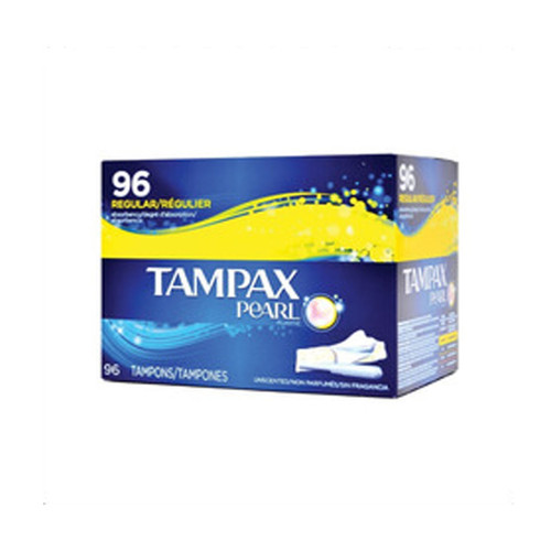 Tampax Pearl Tampons, Regular, 96/Box, 2/Boxes