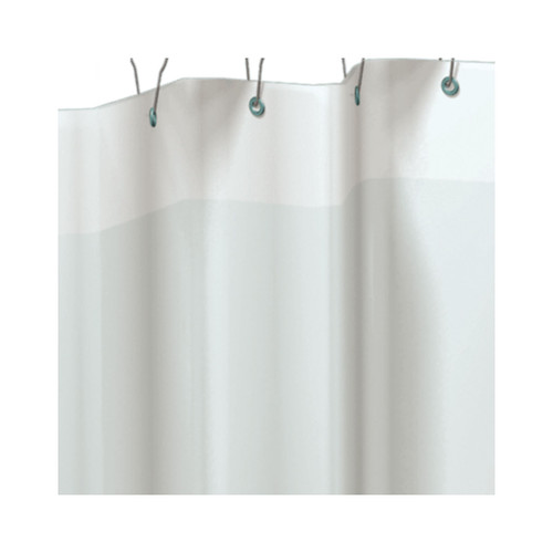 Commercial Shower Curtain + Stainless Hooks Bundle