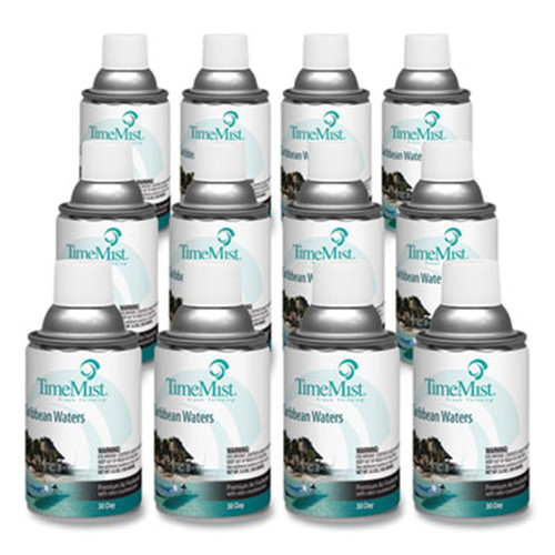 Premium Metered Air Freshener Refill, Caribbean Waters, 6.6 oz (12 refills/case) | TimeMist