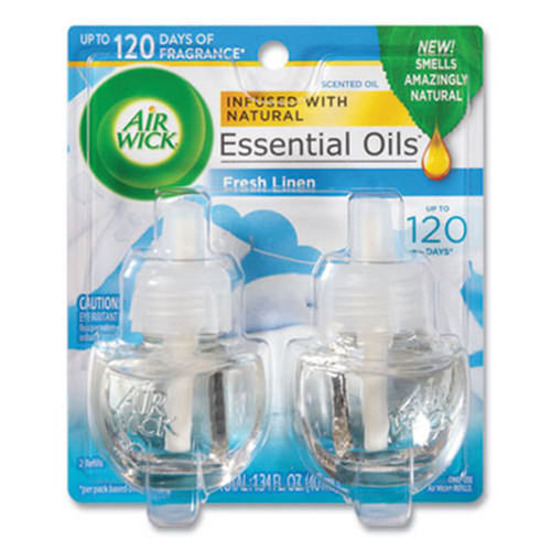Scented Oil Twin Refill, Fresh Linen, 0.67 oz (6/Carton) | Air Wick