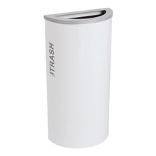 Kaleidoscope Series 8 Gallon White Steel Half Round Trash Can | Kaleidoscope