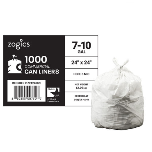 Heritage Trash Bags, Light Duty, 10 gal, 8 mic - Natural Color, 24 in x 24  in - Simply Medical