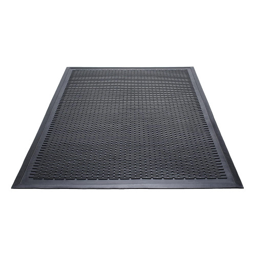 Clean Step Scraper Outdoor Floor Mat, Natural Rubber