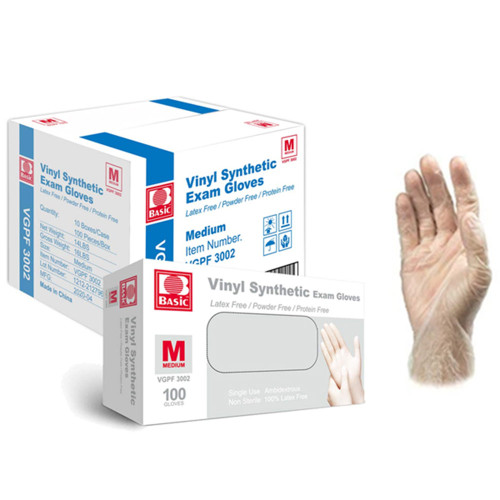 Clear Vinyl Exam Gloves, Medium (1000/case)