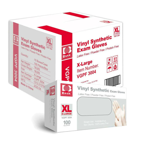 Clear Vinyl Exam Gloves, XL (1000/case)