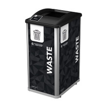 Mosaic 32 Gallon Black Aluminum Rectangular Trash Can | Busch Systems