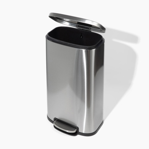 8 Gallon Stainless Steel Rectangular Step-On Trash Can