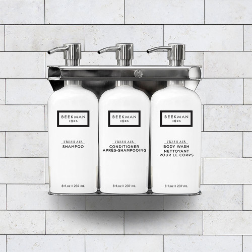 Beekman 1802 Fresh Air Aquamenities Stainless Steel 3 Chamber Refillable Dispenser