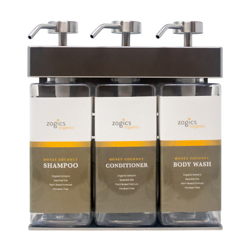 Zogics Honey Coconut SOLera Rectangle 3 Chamber Refillable Dispenser