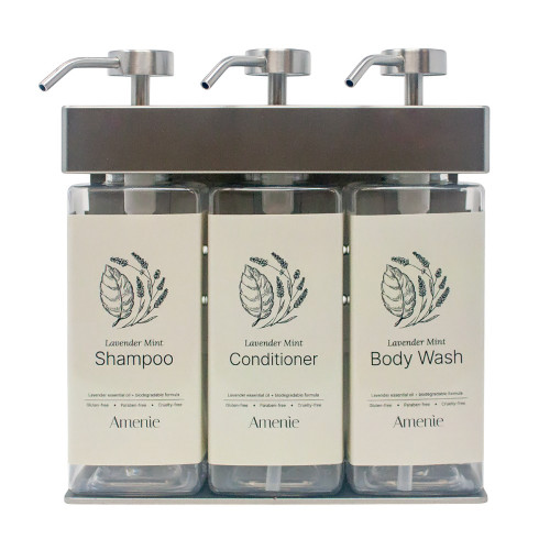 Amenie Lavender Mint SOLera Rectangle 3 Chamber Refillable Dispenser