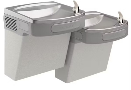 Elkay Versatile Wall Mount Bi-level ADA Cooler, Non-filtered Refrigerated Light Gray Granite