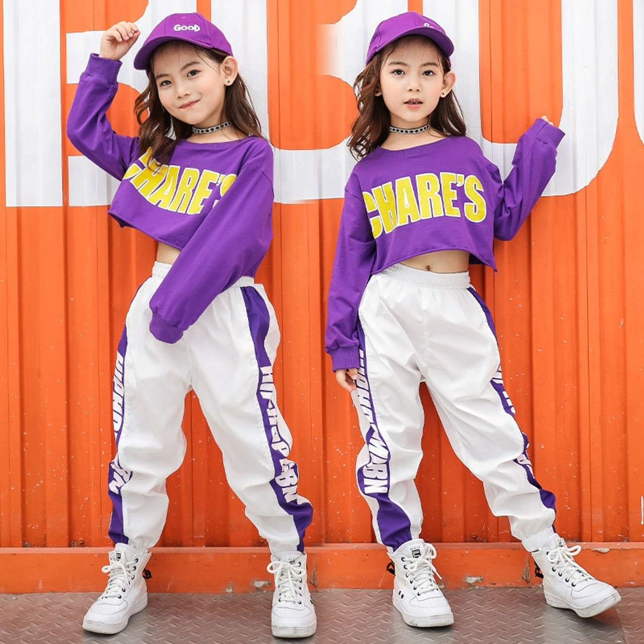 Kids Hip Hop Clothing Baseball Costume Clothes for Girls Jazz