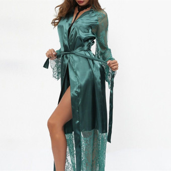 kj  Belt Thin Long Sleeve Long Robes