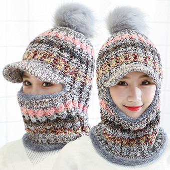  Pom Pom Fashion Wool Thickening Hat Collars