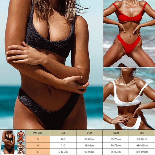 2020 Sexy Bikini Curved Chest Folds