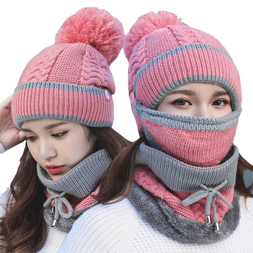 Beanie Hat Riding Hat Female Warm knitted Wool Cap