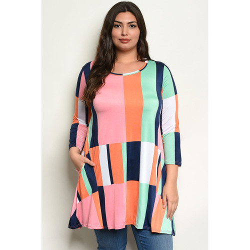 Multi Color Plus Size Top