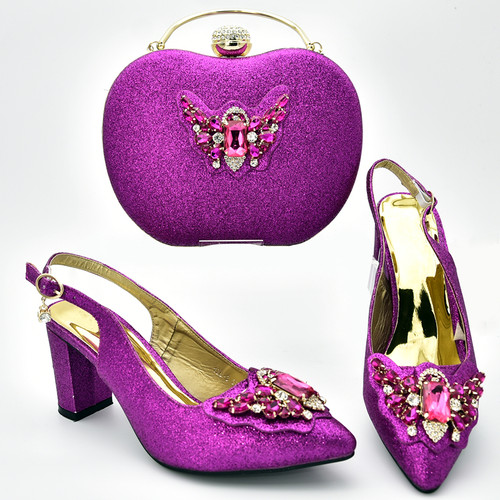  Rhinestone Shoes and Bag Sets