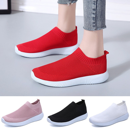 Woman Red White Sports Shoes Wa'lking