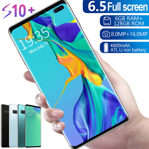 S10+ Smartphone FullScreen 6GB+128GB 8 core Android 9.1 