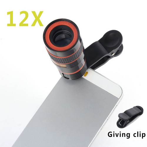 Universal Clip 12X Zoom Mobile Phone Telescope Lens