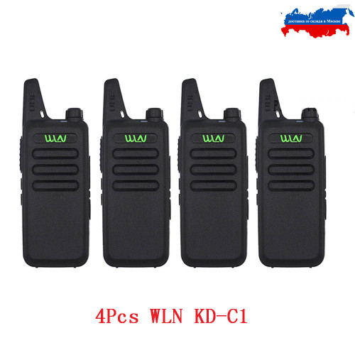 4PCS WLN Mini Walkie Talkie KD-C1 UHF 400-470Mhz  Handheld Two Way Radio Station Communication Transceiver Ham Radio