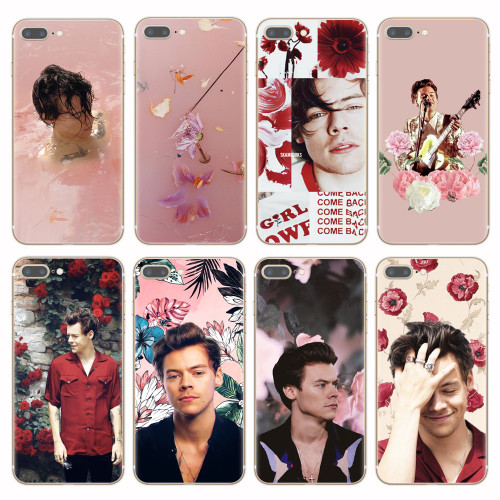One Direction Harry Styles Pink Flowers Soft TPU Phone
