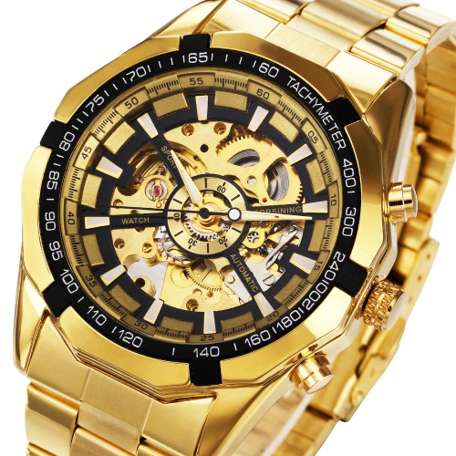  Men Skeleton Automatic Mechanical Watch
