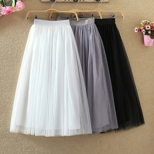 Black White Gray Maxi Skirt