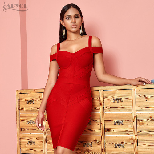 Off Shoulder spagetti  Bandage Dress