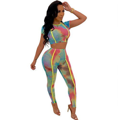 New Tie Dye Summer Two Piece Set
