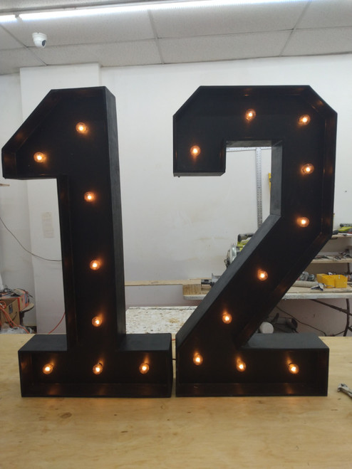 black 4 ft tall number 12 black