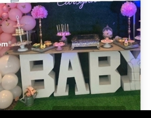 Block letters BABY table