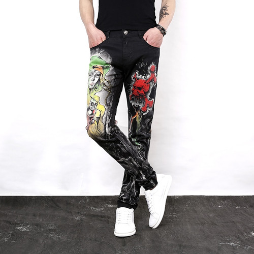 .K J Quality men's  Denim fashion  stone jeans