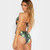 Snake Print Deep V Neck One Piece Swimsuit Summer Cut
