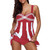 Swimsuit Women Striped Ruffle