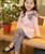bow+striped leggings 2pcs