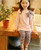 bow+striped leggings 2pcs