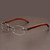 Rimless Wooden Gold Glasses 