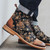 Winter Mens Booties Floral Print Ankle Boots