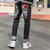 K J. Quality men's  Denim fashion  stone jeans