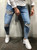 K J Quality men's  Denim fashion  stone jeans//.