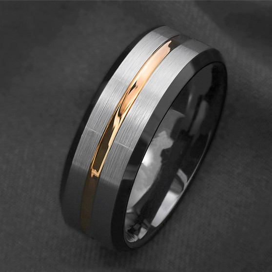 8mm Fashion Silver Brushed ring