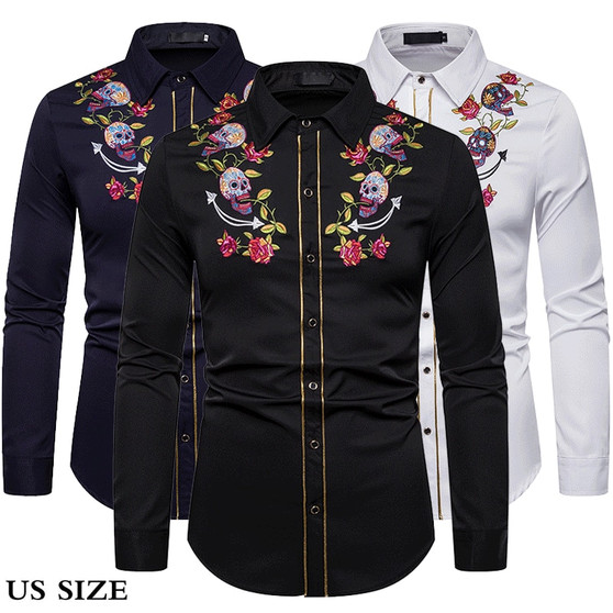 kj Mens Fashion Western Cowboy shirt