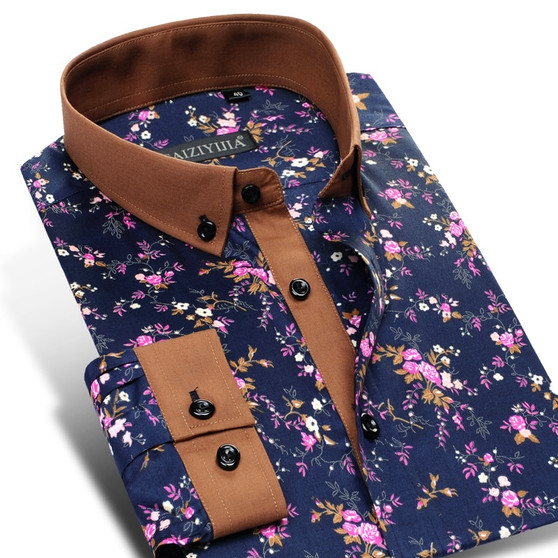 KJ Floral  Casual Button Mens Shirts