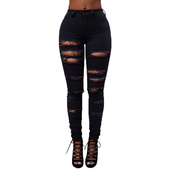 Black High Waist Pencil Jeans