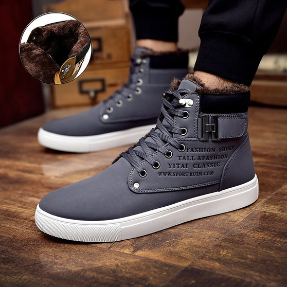 warm ankle shoes men plus size